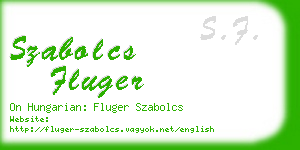 szabolcs fluger business card
